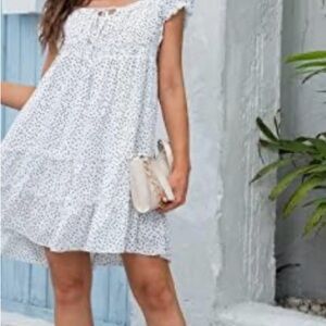 Baby Doll Dress with ruffle tiers size large off the shoulder